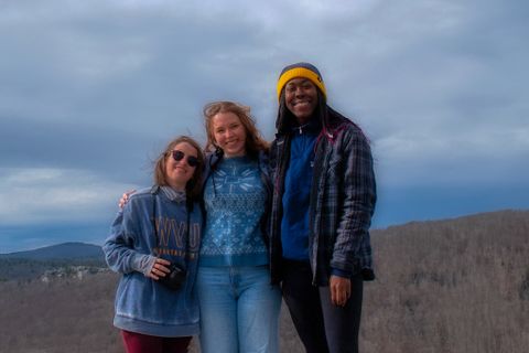 three students posing for photo at dolly sods wilderness