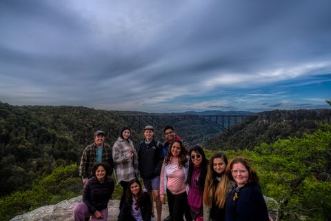 students posing for a picture at the new river gorge