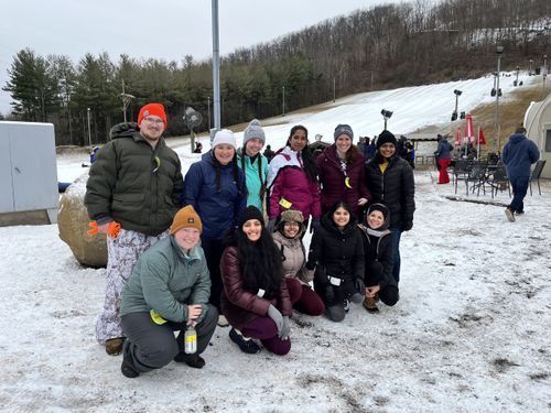 WVU Collegiate Recovery Students on snowtubing trip at Wisp Resort in Maryland