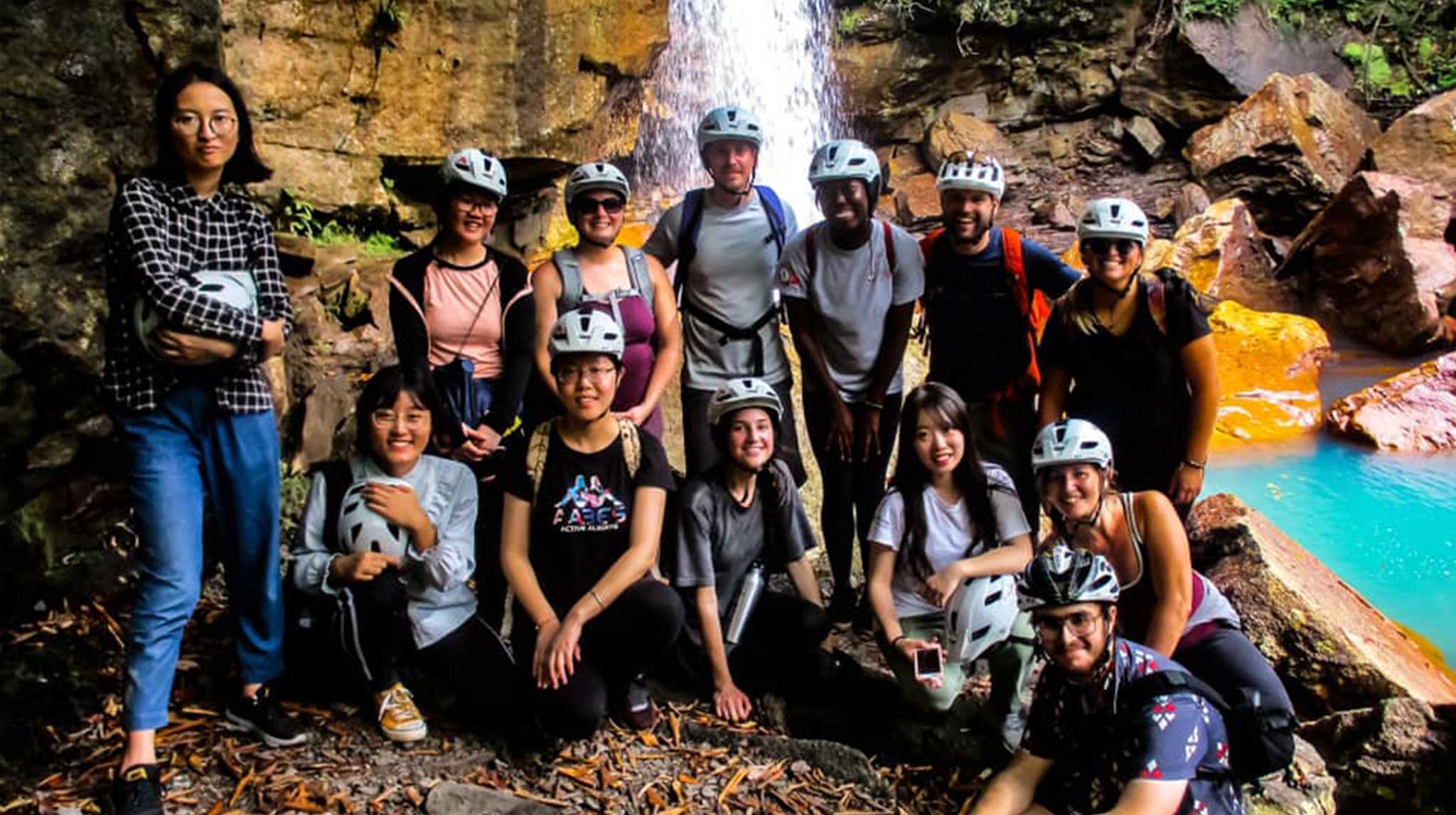 students on mountain biking trip