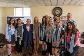 2022 Graduates of WVU Collegiate Recovery with President Gordon Gee at Serenity Place